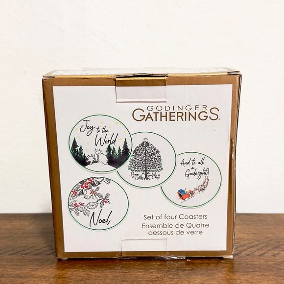 NWT: Godinger - Peace on Earth, Ceramic Christmas Coasters - Set of 4 - Picture 3 of 8